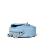 Light Blue Lambskin Quilted Large Heart Bag Light Gold Hardware - Image 12