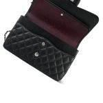 Black Caviar Quilted Jumbo Classic Flap Silver Hardware - Image 13