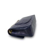 Navy Lambskin Quilted Medium Classic Flap GHW - Image 9
