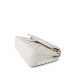 21B White Caviar Quilted Classic Flap Small Light Gold Hardware - Image 10