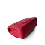 16C Red Lambskin Quilted Mini Rectangular Flap LGHW - Image 6