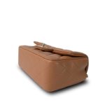 Dark Beige Lambskin Quilted Mini Top Handle Light Gold Hardware - Image 8
