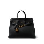 Birkin 25 Noir Veau Togo Gold Plated T Stamp - Image 5