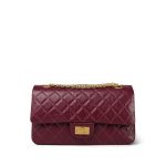 Burgundy Crumpled Calfskin Quilted Reissue 2.55 Aged Gold Hardware 225