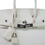 Birkin 25 White Epsom Palladium Plated [K] Stamp - Image 2