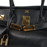 Shoulder Birkin 42 JPG Noir Clemence Gold Plated [J] Stamp - Image 12