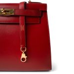 Kelly 28 Rouge Box Calfskin Gold Plated (X) Stamp - Image 4