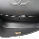 21B Dark Grey Caviar Quilted Classic Flap Medium Light Gold Hardware - Image 14