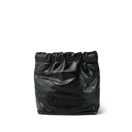 24P So Black Calfskin Quilted Mini 22 Bag
