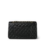 Black Caviar Quilted Medium Classic Flap Gold Hardware - Image 3