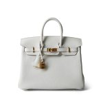 Birkin 25 Gris Pale Togo Gold Plated B Stamp