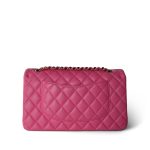 23S Pink Caviar Quilted Classic Flap Medium Light Gold Hardware - Image 4