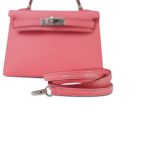 Mini Kelly Sellier Rose d’Ete Chevre Palladium Plated D Stamp - Image 3