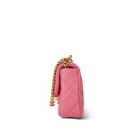 22P Pink Enamel Lambskin Quilted  Pending CC Small Square Flap Aged Gold Hardware - Image 4
