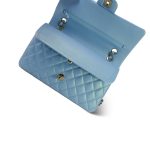 Pearly Blue Calfskin Classic Flap Medium Light Gold Hardware - Image 14