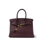 Birkin 30 Bordeaux Veau Togo Gold Plated A Stamp - Image 3