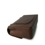 Brown Lambskin Quilted Single Flap Gold Hardware - Image 12