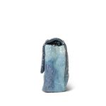 18S Blue Waterfall Sequin Jumbo Single Flap Bag Silver Hardware - Image 3