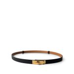Kelly Belt Noir Epsom Gold Plated B Stamp