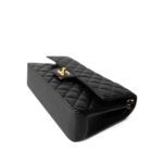 Black Caviar Quilted Medium Classic Flap Gold Hardware - Image 4