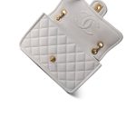 21P White Caviar Quilted Sweet Single Flap Bag Aged Gold Hardware - Image 11