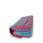 Multicolor Mixed Fibers Woven Mini Rectangular Flap Aged Gold Hardware - Image 11