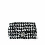 24A Black and White Houndstooth Sequin Mini Rectangular Flap