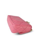 22P Pink Enamel Lambskin Quilted  Pending CC Small Square Flap Aged Gold Hardware - Image 9