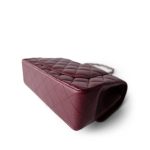 Wine/Burgundy Caviar Quilted Small Classic Double Flap LGHW - Image 2