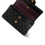 Black Lambskin Quilted Classic Flap Small Gold Hardware - Image 12