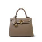 Kelly 25 Sellier Etoupe Veau Epsom Gold Plated Z Stamp - Image 9