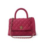 20A Fuchsia Caviar Quilted Small Coco Handle LGHW