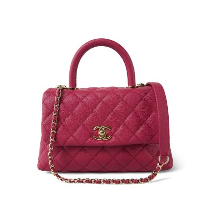 20A Fuchsia Caviar Quilted Small Coco Handle LGHW