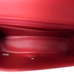 20S Red Lambskin Quilted Mini Rectangular Flap Light Gold Hardware - Image 14