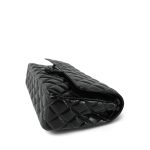 So Black Shiny Crumpled Calfskin Quilted Medium Classic Flap - Image 5