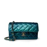 23P Multi Tone Green Patent Quilted Mini Rectangular Flap Light Gold Hardware - Image 3