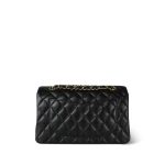 Black Caviar Quilted Small Classic Flap Gold Hardware - Image 3