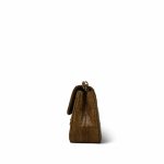 Beige Lizard Mini Rectangular Flap Aged Gold Hardware - Image 3
