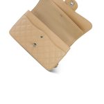 Beige Clair Caviar Quilted Jumbo Classic Flap Silver Hardware - Image 15
