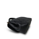 Black Caviar Quilted Business Affinity Flap Light Gold Hardware - Image 9