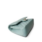 Tiffany Blue Caviar Quilted Classic Flap Small Light Gold Hardware - Image 9