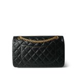 Black Crumpled Calfskin Quilted Reissue 2.55 Aged Gold Hardware 225 - Image 3