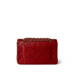 Red Lambskin Quilted Classic Flap Gold Hardware - Image 5