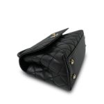 24P Black Caviar Quilted Coco Handle Small Light Gold Hardware - Image 9