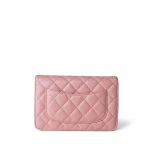 19S Iridescent Pink Caviar Quilted Wallet on Chain WOC - Image 4