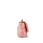 Pink Iridescent Calfskin Quilted 19 Flap Small Mixed Hardware - Image 5