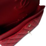 19B Red Caviar Quilted Classic Flap Medium Light Gold Hardware - Image 14