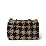19K Beige/Black Tweed Quilted Houndstooth 19 Flap Small MHW - Image 5