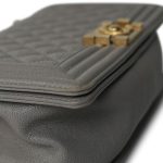 Grey Caviar Quilted Boy Bag Old Medium Aged Gold Hardware - Image 14