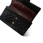 Vintage Black Lambskin Quilted Medium Classic Flap GHW - Image 11